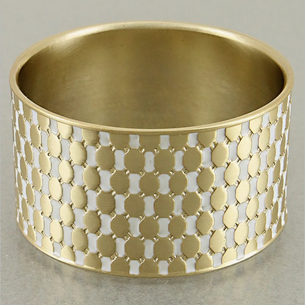 Gold and white bracelet